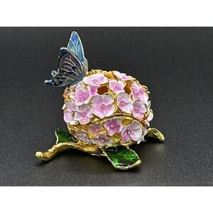 Decorative Floral Butterfly Trinket Box